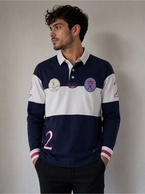Polo shirt top XS‎ Vicomte A long sleeves Collection Saint Tropez blue